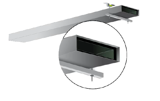 Installation of sound-absorbing material in the ventilation duct