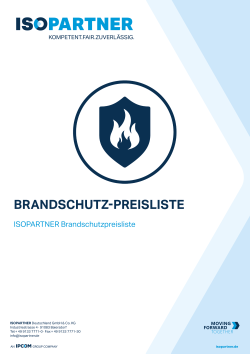 ISOPARTNER Preisliste Brandschutz
