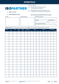 ISOPARTNER Bestellbogen Normteile