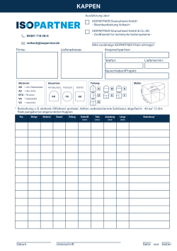 ISOPARTNER Bestellbogen Kappen